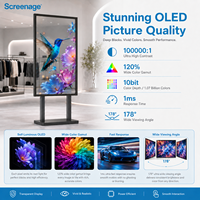 Affichage numérique publicitaire sur écran tactile OLED transparent pour intérieur, totem sur pied, affiche numérique pour la vente au détail, affiche numérique éducative