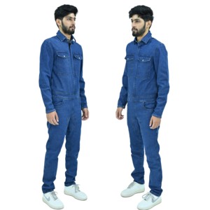Mono de trabajo de mezclilla personalizado para hombre, overol de mecánico, mono de jean resistente, uniforme de trabajador, traje de seguridad, mono de carga - Product Image 6