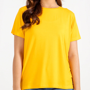 Factory Price High Quality Summer Women's Regular Fit Crew Neck Short Sleeve Casual T-<b>Shirt</b> Cotton Blend Breathable Customizable - Product Image 1