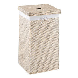 Panier à linge tressé haut en rotin naturel du Vietnam, fait main, OEM ODM, écologique, organisateur de salle de bain décoratif - Product Image 3