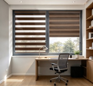 ม่านม้วนอัตโนมัติแบบกลางวัน-กลางคืน รุ่น EX04-NORMAL SYSTEM Zebra Exclusive พร้อมผ้ากันน้ำสำหรับห้องน้ำ - Product Image 1
