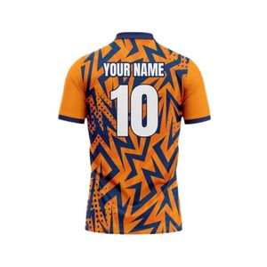 เสื้อคริกเก็ตคุณภาพสูงแบบแขนครึ่งตัว ดีไซน์แบบซับลิเมชั่น ผลิตจากโพลีเอสเตอร์ 100% สามารถสั่งทำชื่อทีมและหมายเลขได้ - Product Image 2