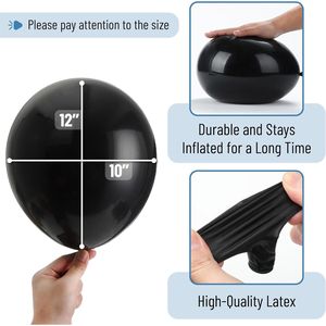 Confezione da 54 Palloncini Neri da 12 Pollici per Decorazioni Festive! - Product Image 2
