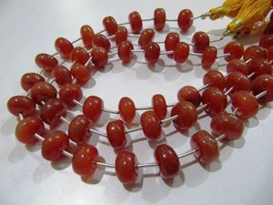 Cuentas Redondas Lisas de Calcedonia Roja Natural, Tamaño de 10 a 12 mm, Hilo de 9 Pulgadas de Largo, Provenientes de Rajasthan, para la Fabricación de Joyas - Product Image 2