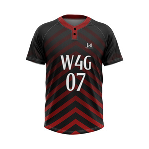 Maillots de baseball pour hommes personnalisés de haute qualité, impression par transfert thermique, matière polyester/coton, logos d'équipe personnalisés - Product Image 2