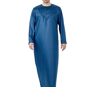 Vêtements musulmans, vêtements islamiques, style kaftan, thobes de Dubaï et d'Arabie Saoudite pour hommes, jubbah en soie et polyester, thobe du Qatar pour homme, respirant - Product Image 1