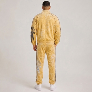 Breathable Men Sun Faded Tracksuit Soft Washed <b>Athletic</b> Set Comfort Fit Jacket And Jogger For Training Daily Casual Wear - Product Image 5
