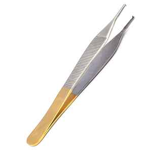 Pinzas Dentadas Adson de Acero Inoxidable TC Color Dorado, Pinzas Quirúrgicas Manuales para Tejidos, Mejor Calidad Grado A+ con 2 Años de Garantía - Product Image 6