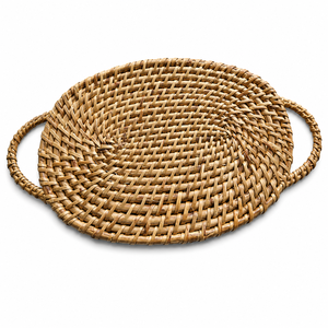 Handmade Bamboo Oval Basket Tray with Handle Woven Serving Basket for Bread Fruits <b>Snacks</b> Home Decor - Product Image 4