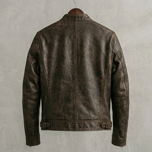 Veste en cuir PU slim fit pour homme, style streetwear hivernal, veste de motard décontractée avec fermeture éclair - Product Image 4