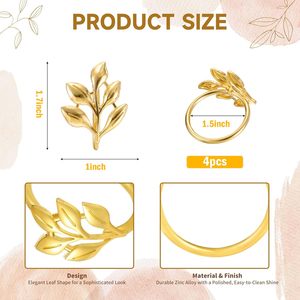 Elegantes Anillos de Servilleta de Metal Dorado con Forma de Libélula para Mesa de Comedor, Banquete de Boda, Fiesta y Decoración de Mesa de Lujo - Product Image 3