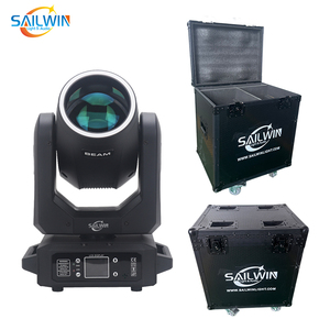 Sailwin Faro LED a Testa Mobile ad Alta Luminosità 200W con Anello LED, Flight Case, 18 Prismi e 12 Gobo per Bar e Club - Product Image 1