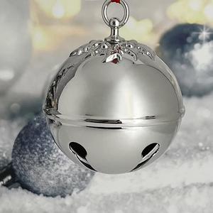 Alabanza Enterprises Adorno Colgante Clásico Art Deco de Metal con Forma de Campana para Árbol de Navidad, Hecho a Máquina, Acabado Plateado, Alta Calidad - Product Image 1