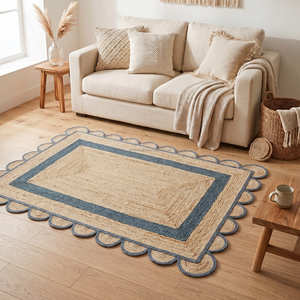 Reversible <b>Green</b> Border Braided Jute <b>Runner</b> Rug for Hallway & Entryway - Product Image 6