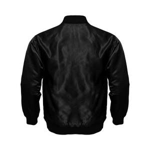 Chaqueta Varsity de poliéster 100% de alta calidad con logotipo personalizado al por mayor, chaqueta bomber de satén sedoso para hombre - Product Image 6