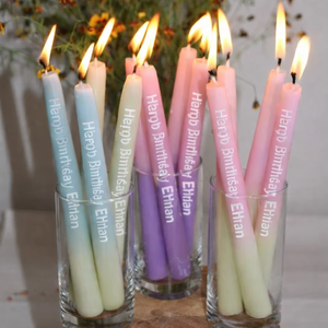 Velas de Cumpleaños Personalizadas en Tonos Pastel – Juego de Velas con Nombre Personalizado y la Frase “Feliz Cumpleaños” - Product Image 2