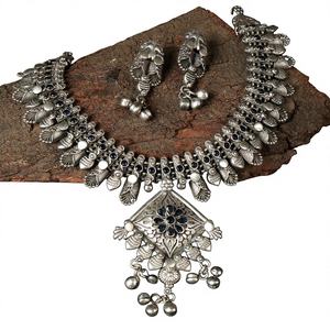 Parure de bijoux en laiton plaqué or et argent avec zircon, style Bohème, collier et boucles d'oreilles, cadeau pour femme, idéal pour fête, mariage, anniversaire - Product Image 1