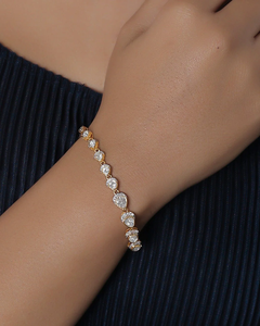 Pulsera Ajustable Lumiere Link de Oro 14K con Diamantes Polki, Elegante Estilo Cadena para Mujeres y Niñas - Diseño Moderno para Fiestas - Product Image 5