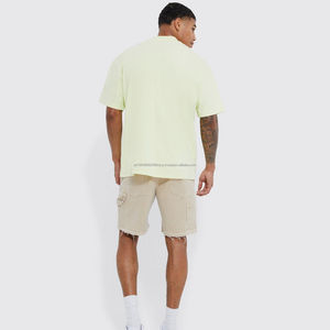 Camiseta de Hombre 100% Algodón, Talla Personalizada, Lavada al Ácido, Estilo Urbano, Cuello Redondo, Transpirable, Antiarrugas, Lisa y Larga - Product Image 4