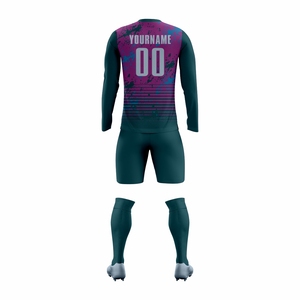 Ensemble de vêtements de football unisexe, uniforme de football personnalisé avec tissu léger et respirant, taille élastique, manches courtes, design ajusté - Product Image 2