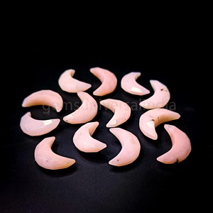 Opale rose naturelle en forme de croissant de lune, pierre précieuse de 17 mm, facettée, sculptée à la main, cristal en vrac, prix de gros pour la fabrication de bijoux - Product Image 3