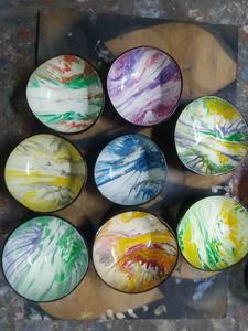 ชามเคลือบแล็คเกอร์กะลามะพร้าวทำด้วยมือพร้อมไข่ฝังเป็นมิตรต่อสิ่งแวดล้อมสำหรับตกแต่งบ้านและของขวัญ - Product Image 6