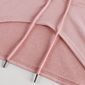 Sudadera Corta con Capucha para Mujer, Moda de Verano, Sudadera de Felpa Francesa, Logotipo Personalizado, Mezcla de Algodón, Ligera y Transpirable - Product Image 5