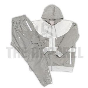 Custom <b>Men's</b> Breathable Nylon Tracksuit Shorts Set Solid Pattern Two-Piece Jogger with Zip Jacket Tracksuits for <b>Men</b> - Product Image 6