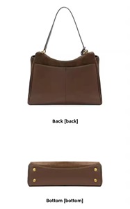 Sac fourre-tout en cuir véritable de haute qualité pour femmes, grande capacité, sac à main en cuir de vachette givré avec fermeture ouverte et à glissière - Product Image 2