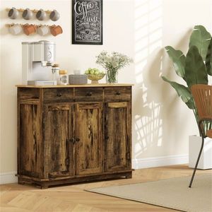 Mobiletto da Cucina Moderno Autoportante in Legno e Metallo con Cassetti e Cestelli - Product Image 1