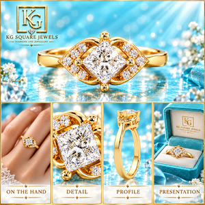 Bague solitaire ovale avec halo de diamants de laboratoire, élégante bague de fiançailles ovale en diamant, bijoux de mariée de luxe, sertissage halo étincelant - Product Image 6