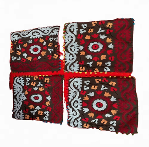 Housse de coussin brodée indienne en coton, ensemble de taies d'oreiller carrées décoratives pour mariage, fête, décoration intérieure - Product Image 2