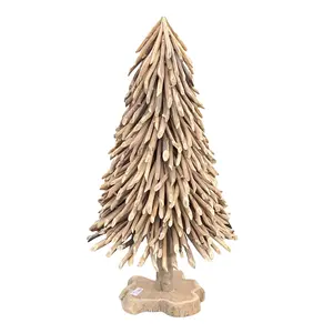 Driftwood-escultura de rama para decoración de árbol de Navidad, muebles de madera