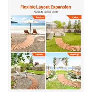 Passerella da Giardino Curva in Legno Antiscivolo 7 ft x 17 con Cavo in Acciaio per Esterni, in Cedro, per Paesaggistica e Giardino - Product Image 6