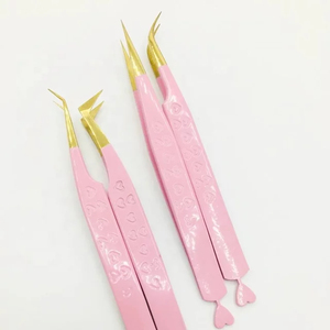 Pince à épiler rose en acier inoxydable, pointe de précision, surface lisse, outil de beauté pour extensions de cils et mise en forme des sourcils - Product Image 6