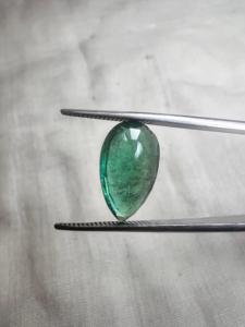 Émeraude naturelle zambienne de 4,28 ct, pierre précieuse en forme de poire, facettée, verte, pour la fabrication de bijoux haut de gamme, bague de mariage - Product Image 2