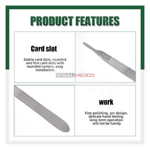 Lames de scalpel 100 pièces, lames chirurgicales stériles en acier à haute teneur en carbone, lames de laboratoire, couteaux de laboratoire, 4 poignées pour la pratique de la coupe - Product Image 3