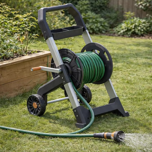 Enrouleur de tuyau sur chariot de 200 pieds en aluminium robuste et portable avec roues pour jardin, ferme, pelouse, garage Vietnam OEM ODGGAD001 - Product Image 1