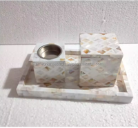 Mabkhara décorative en résine avec incrustation de nacre et coquillages marins, artisanale, écologique, ensemble brûleur d'encens ARTWORK MAESTRO