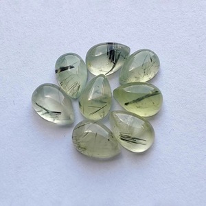 Cabochon de Prehnite Rutile Naturelle, Calibré, à Dos Plat, Forme Goutte d'eau, Forme Poire, Pierre Gemme en Vrac, Cabochon en Gros - Product Image 5