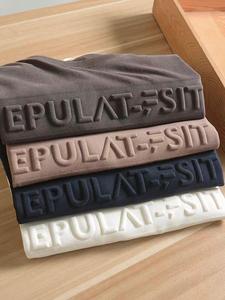 เสื้อยืดสตรีทแวร์ผู้ชายทรงโอเวอร์ไซส์ คุณภาพสูง ปี 2026 สำหรับฤดูใบไม้ร่วงและฤดูหนาว  ลายปักนูน 3 มิติ  ผ้าฝ้ายฟลีซ 300 กรัม  แบบสั่งทำได้ - Product Image 3