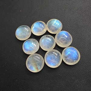 Piedra de Luna Arcoíris Natural, Corte Briolette Redondo, Calibrada, con Fuego Azul, Disponible en Todos los Tamaños - Product Image 6