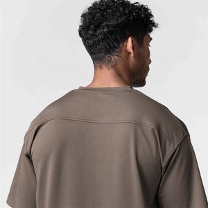 T-shirt unisexe uni en coton respirant grande taille à manches courtes, col rond, style baggy, surdimensionné, blanc à la mode pour hommes - Product Image 4