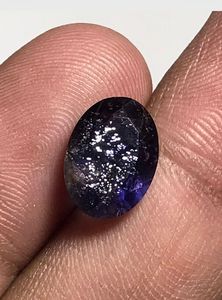 Piedra de iolita azul. Iolita natural facetada con brillos brillantes, piedra solar de corte ovalado. - Product Image 3
