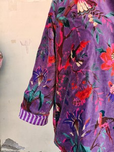 Tropical Luxury Safari Print Blazer Beautiful Women's Floral Velvet Bomber Jacket Printed Boho Ladies Kimono <b>Robe</b> Winter <b>Coat</b> - Product Image 4