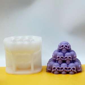 Molde de Silicona para Vela Aromática con Forma de Calabaza y Calavera de Halloween - Product Image 3