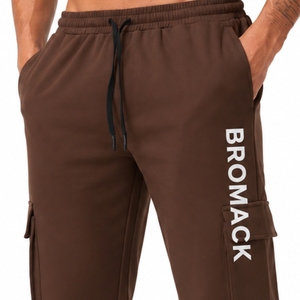 Pantalones casuales estilo cargo para hombre, corte relajado, cintura elástica con cordón ajustable, estilo cómodo de longitud completa. - Product Image 5