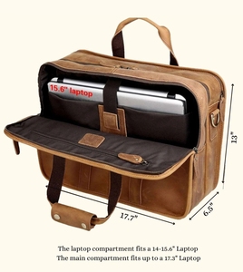 Nouveauté Sac à main en cuir véritable avec fermeture à glissière, style bohème écologique, sac de voyage unisexe - Product Image 3
