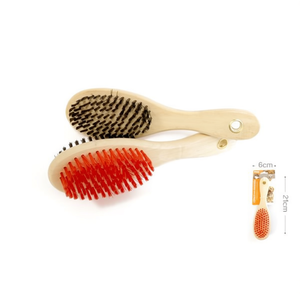 Yommy Double-sided Wooden <b>Brush</b> Comb 6cm x 2cm For <b>Pets</b> Grooming - Product Image 3