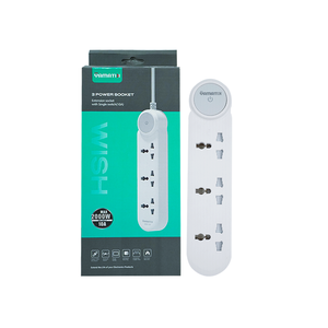 Cable de Extensión Universal de Alta Resistencia de 2m con 3 Tomas y 10A, Espaciado Extra Ancho, para Oficina, Fábrica, Uso Doméstico, Venta al por Mayor - Product Image 6